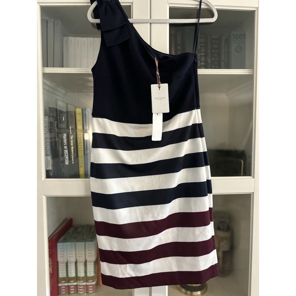 NEW Ted Baker London‎ Womens Hilila Dress Multicolor One-Shoulder  US 10